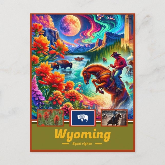 Postal Wyoming Wilderness se asombra de Majestic (Anverso)