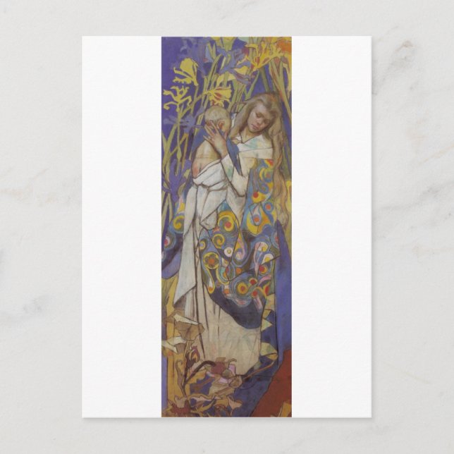 Postal Wyspianski, Caritas (Madonna y el niño), 1904 (1) (Anverso)