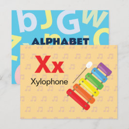Postal X es para Xylophone - Alphabet Flash Card