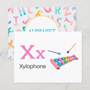 Postal X es para Xylophone - Alphabet Flash Card