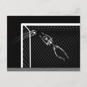 POSTAL X-RAY SKELETON SOCCER GOALIE B&W