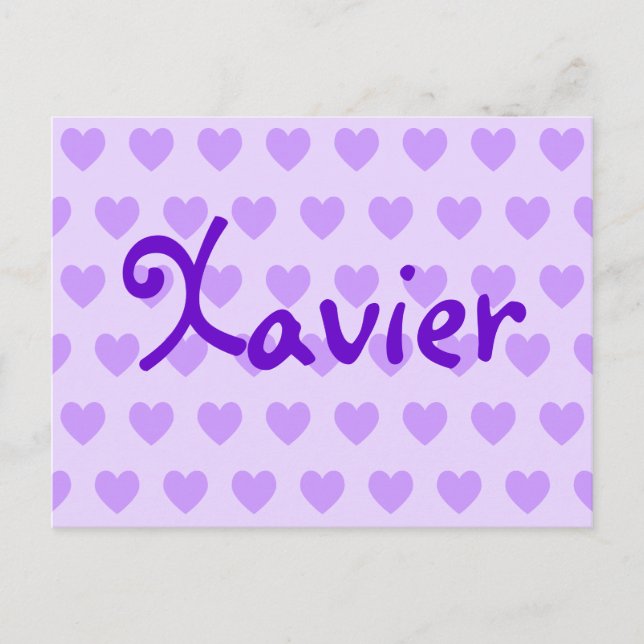 Postal Xavier en morado (Anverso)