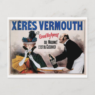 Postal Xeres Vermouth Bebida de vino de época y arte