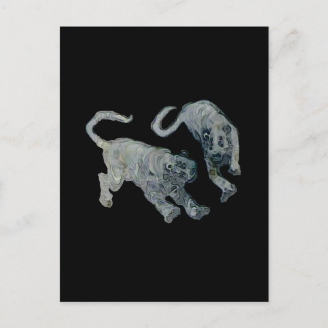 Postal Xian China 2002 Fantasma Tigres de la Tran de la P (Anverso)