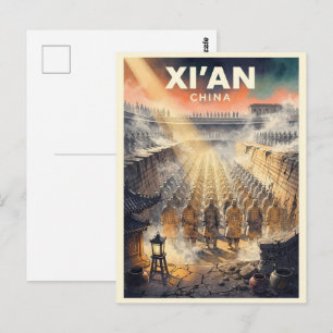 Postal Xi'an China Viajes Vintage