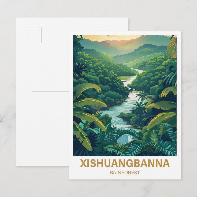 Postal Xishuangbanna Rainforest Yunan Tiongkok Viajes (Anverso / Reverso)