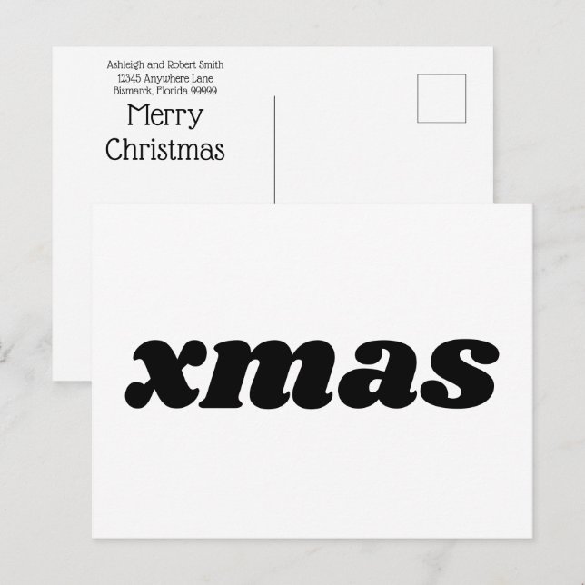 Postal Xmas de presupuesto (Anverso / Reverso)