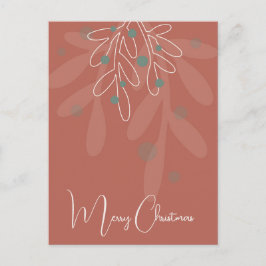 Postal Xmas holidays mistletoe red