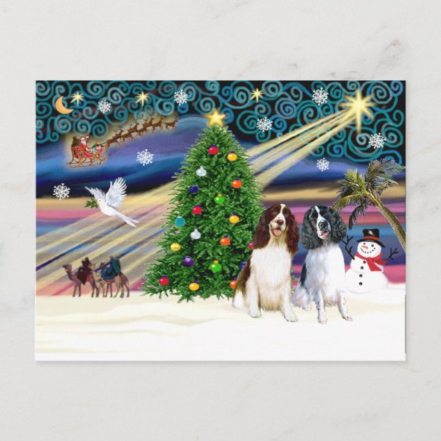 Postal Xms Magic-2EngSpringer LivWht+Blk (Anverso)