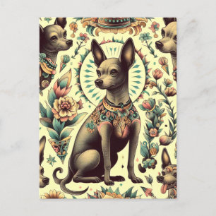 Postal Xoloitzcuintle de época