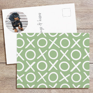 Postal XOXO Pincelada Personalizada Foto de Perro Verde M
