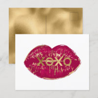 XOXO, Purpurina de oro de los labios rojos del bes