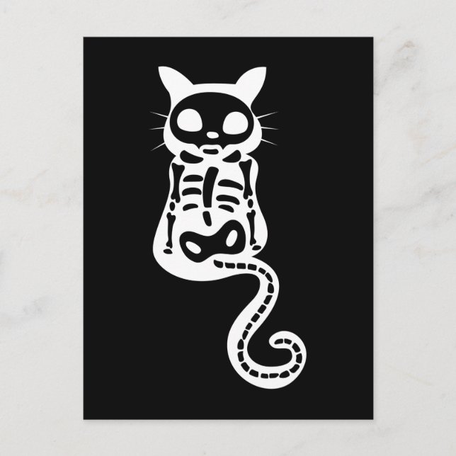 Postal Xray Cat Kitten Skeleton Halloween (Anverso)