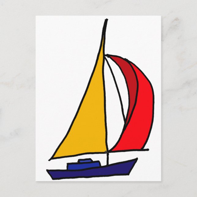 Postal XX- Barco de vela colorido (Anverso)