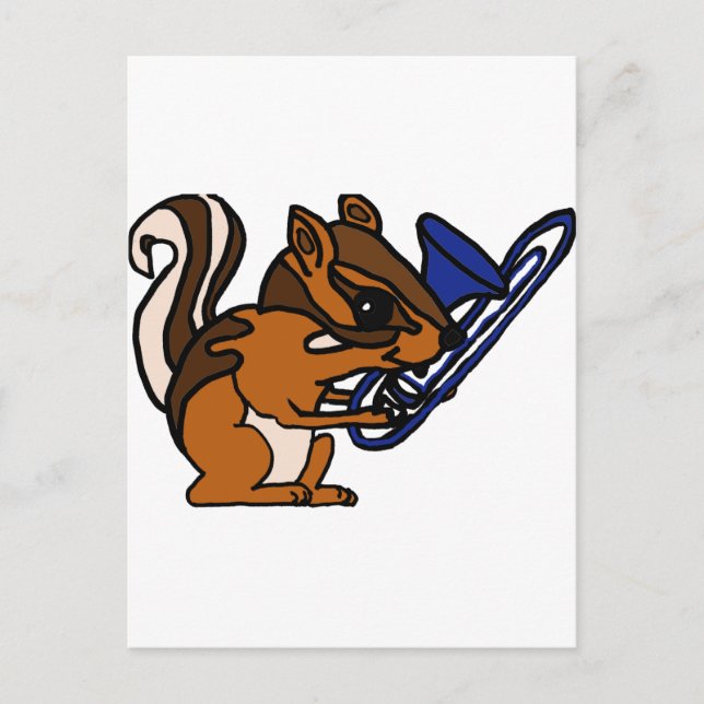 Postal XX- Chipmunk Jugando Personalizado de trombona (Anverso)