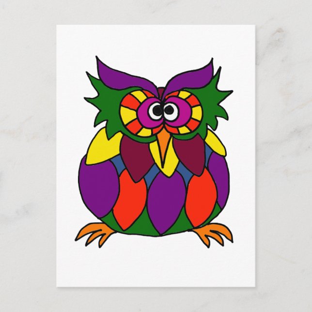 Postal XX- Funky Owl Art Personalizado (Anverso)