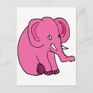 Postal XX-Funny Elefante Rosa