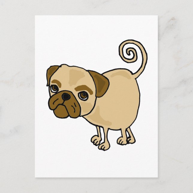 Postal XX- Funny Personalizado de Perro de Pug Puppy (Anverso)
