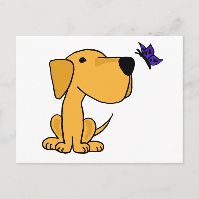 Postal XX- Labrador Personalizado de la mariposa (Anverso)