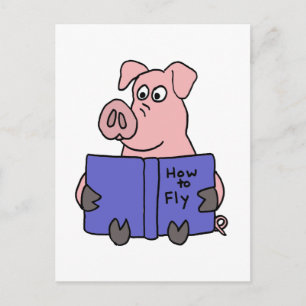 Postal XX- Lecturas de cerdo sobre cómo volar libros