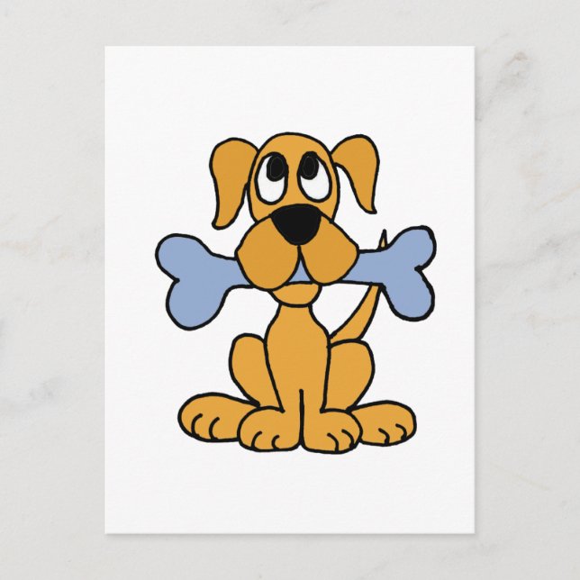 Postal XX- Perro cómico con un diseño óseo (Anverso)