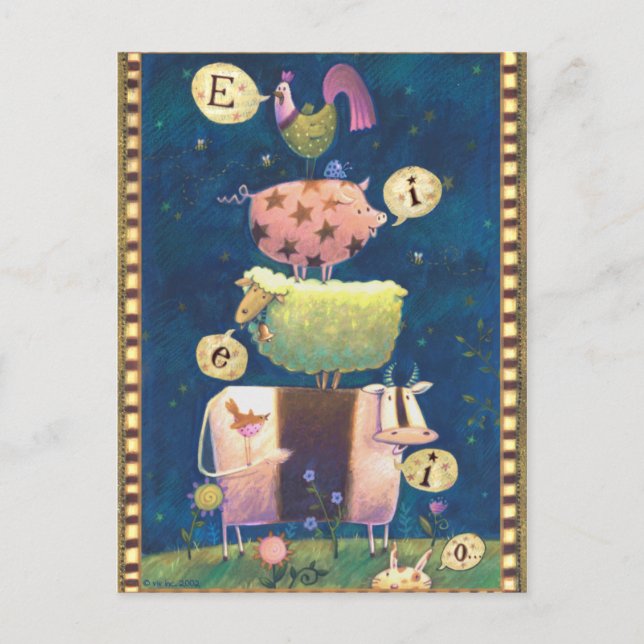 Postal Y En Esta Granja (Anverso)