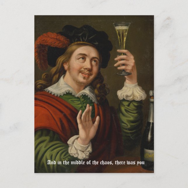 Postal Y en medio del caos, estabas tú (Anverso)