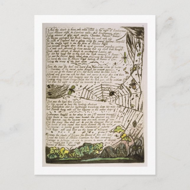 Postal 'Y las nubes e incendios...', placa 14 de 'Europa' (Anverso)