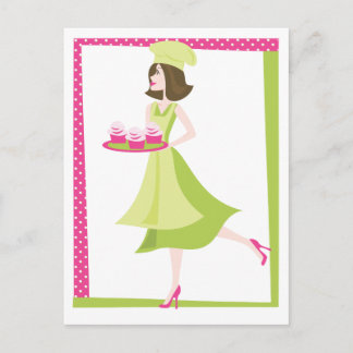 Postal Y los pasteles eran rosados