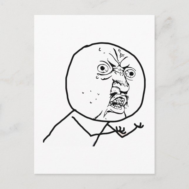 Postal Y U NO (original) - Postcard vertical (Anverso)