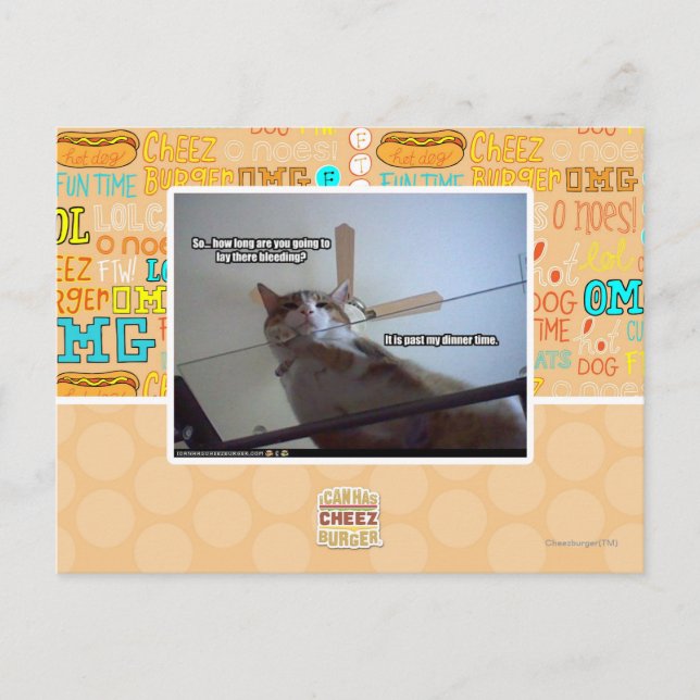 Postal Ya pasó mi hora de la cena. (Anverso)