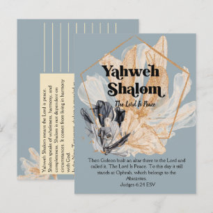 Postal Yahweh Shalom   Nombres de las escrituras devorado