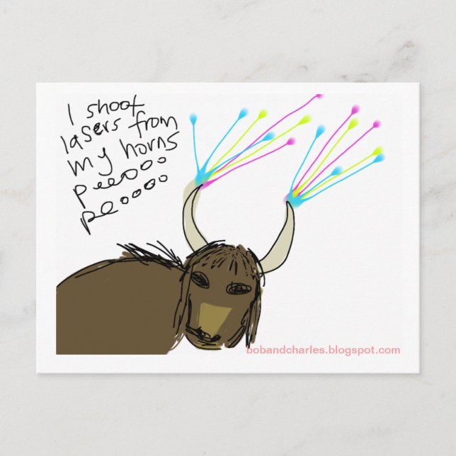 Postal Yak cósmico #3 (Anverso)