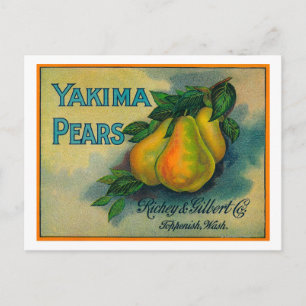 Postal Yakima Pears Crate LabelToppenish, WA