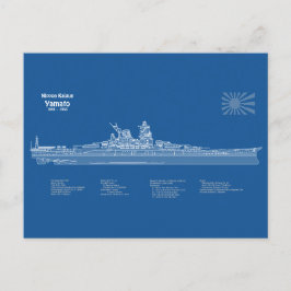 Postal Yamato - Planes de trazado de la ruta del buque AB