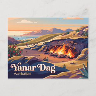 Postal Yanar Dag (Montaña Ardiente), Absheron, Azerbaiyán