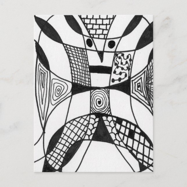 Postal "Yappy Dog" Abstract Design Postcard (Anverso)