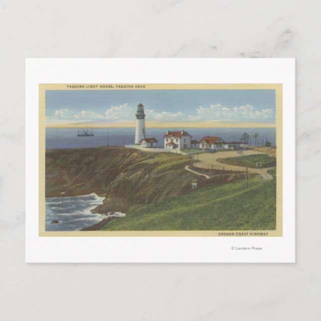 Postal Yaquina Light House en Yaquina Head (Anverso)