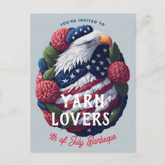 Postal Yarn Craft 4 de julio, Día de la Independencia Pat (Anverso)