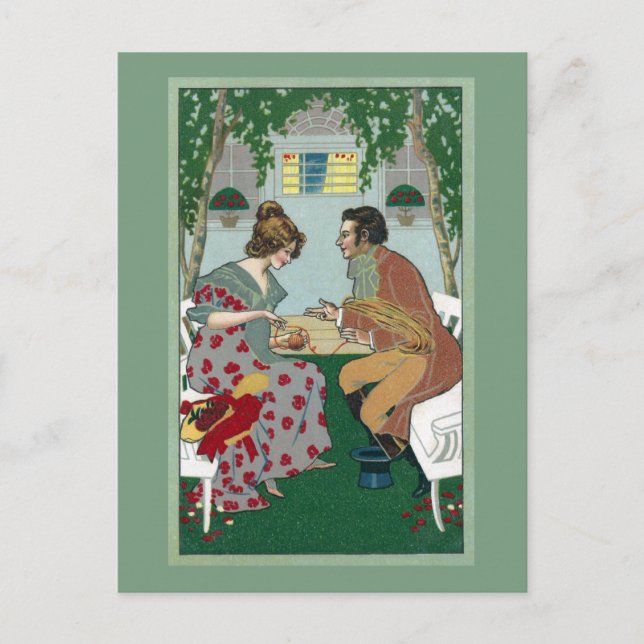 Postal Yarn Wind con un estilo Art Nouveau de la época de (Anverso)