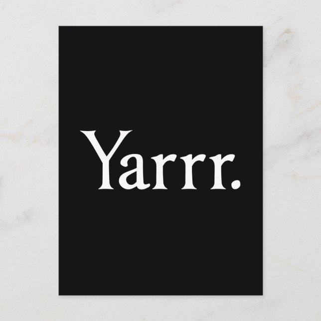 Postal Yarrr Pirate (Anverso)