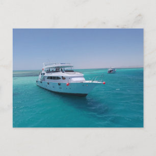 Postal Yate blanco Dahab Lady en el Mar Rojo