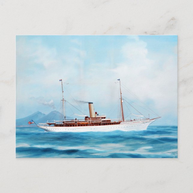 Postal Yate de vapor Iolanda 1909 (Anverso)