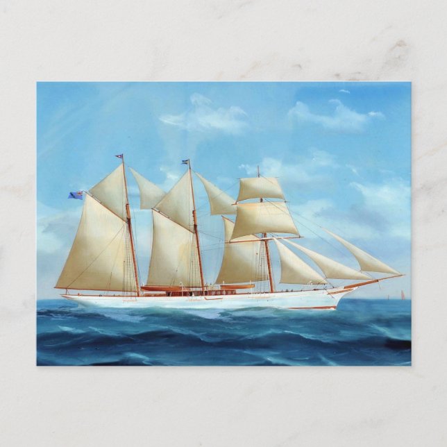 Postal Yate de vapor Lady Torfrida 1910 (Anverso)