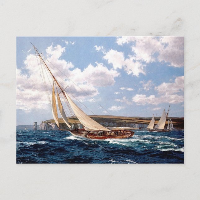 Postal Yates de Carreras frente a la Isla de Wight (Anverso)