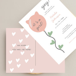 Postal Yay es un Chica de Boho Balloon Baby Shower