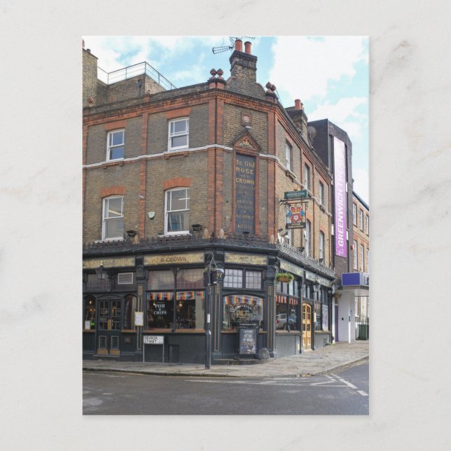 Postal Ye Old Rosa and Crown, Greenwich, Londres (Anverso)