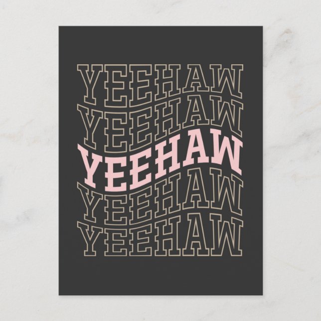 Postal Yeehaw Cowboy Cowgirl Rodeo Western Country (Anverso)