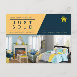 Postal Yellow blue Acabo de vender la plantilla de anunci