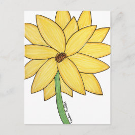 Postal Yellow Flower- Blank Folded Greeting Card